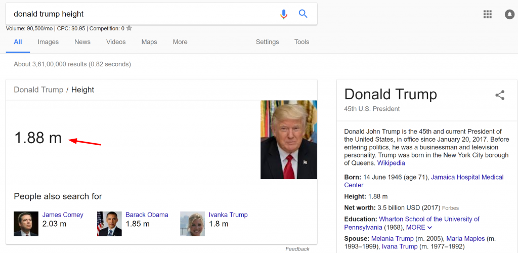 Donald Trump height 